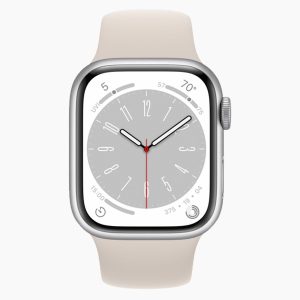 Apple Watch Series 8 41mm RVS Silver Wifi + 4G White Sport Band - B-grade
